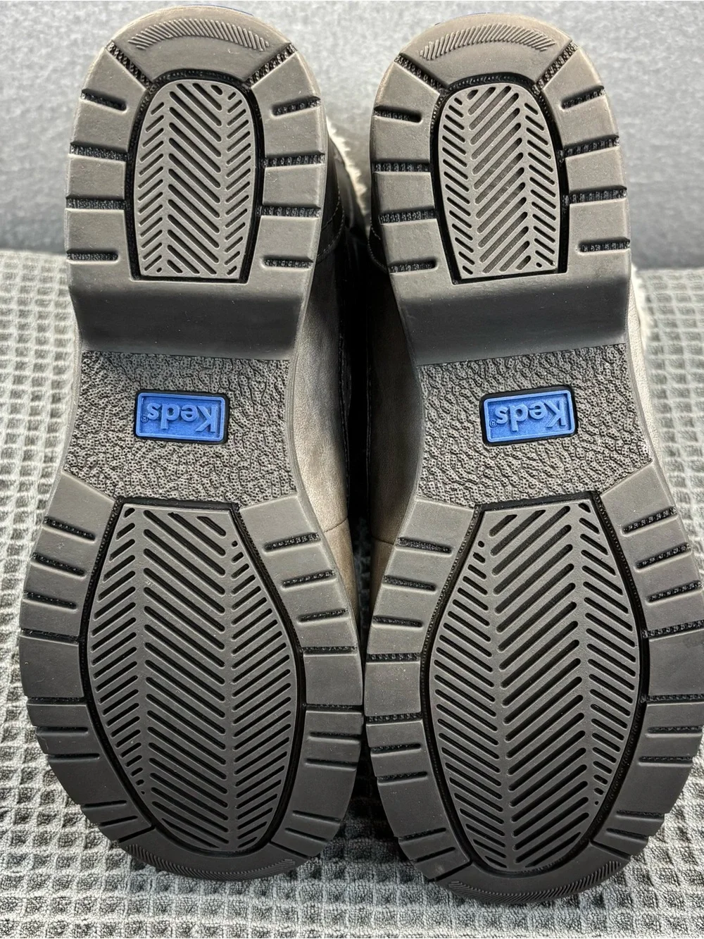 Keds Winter Lace-Up Boots in Gray with Faux Fur